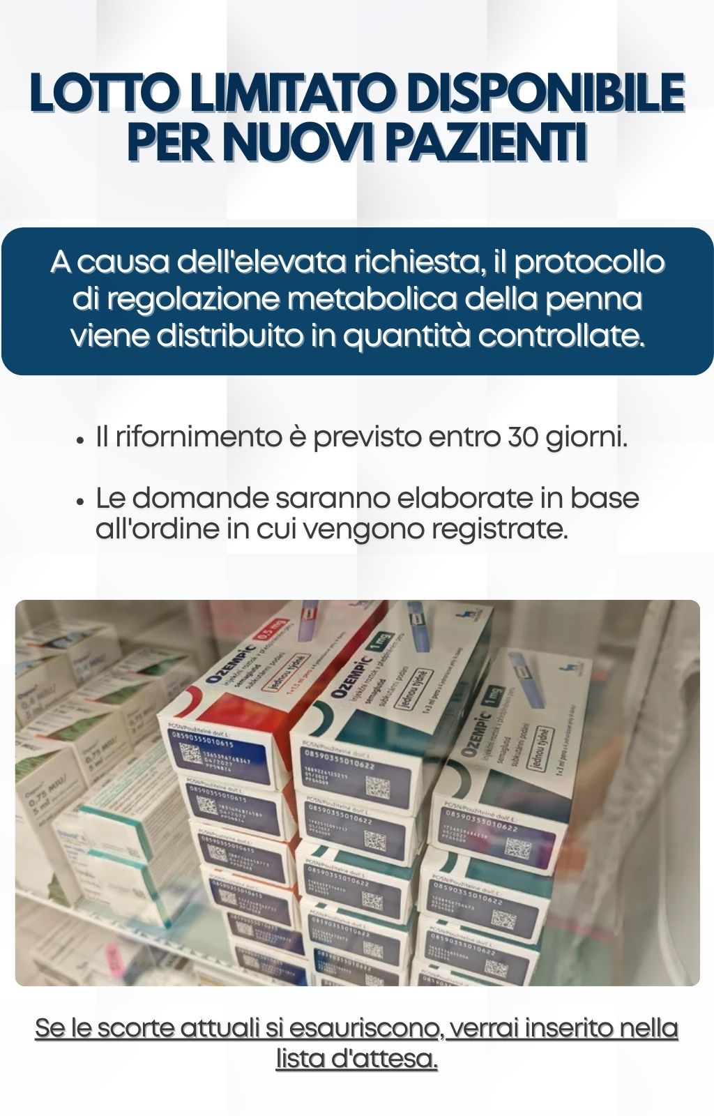 Lotto limitato disponibile per i nuovi pazienti